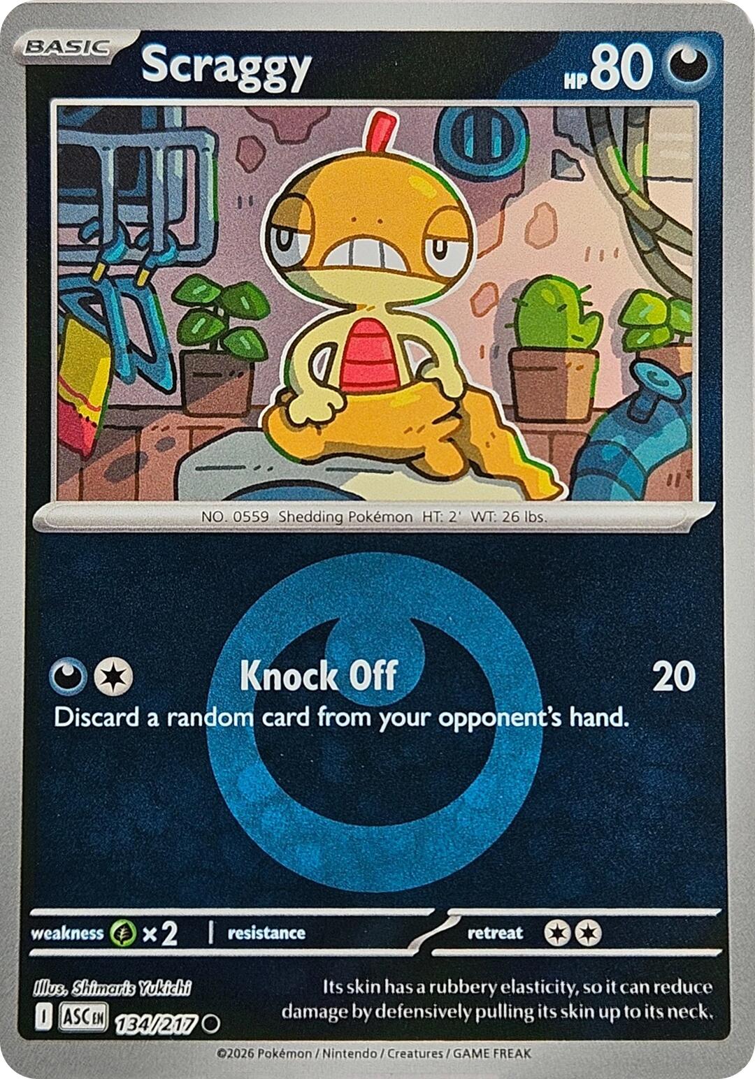 Scraggy (134/217) (Energy Symbol Pattern) [Mega Evolution: Ascended Heroes] | L.A. Mood Comics and Games