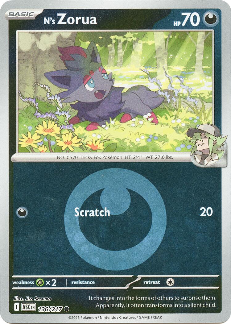 N's Zorua (136/217) (Energy Symbol Pattern) [Mega Evolution: Ascended Heroes] | L.A. Mood Comics and Games