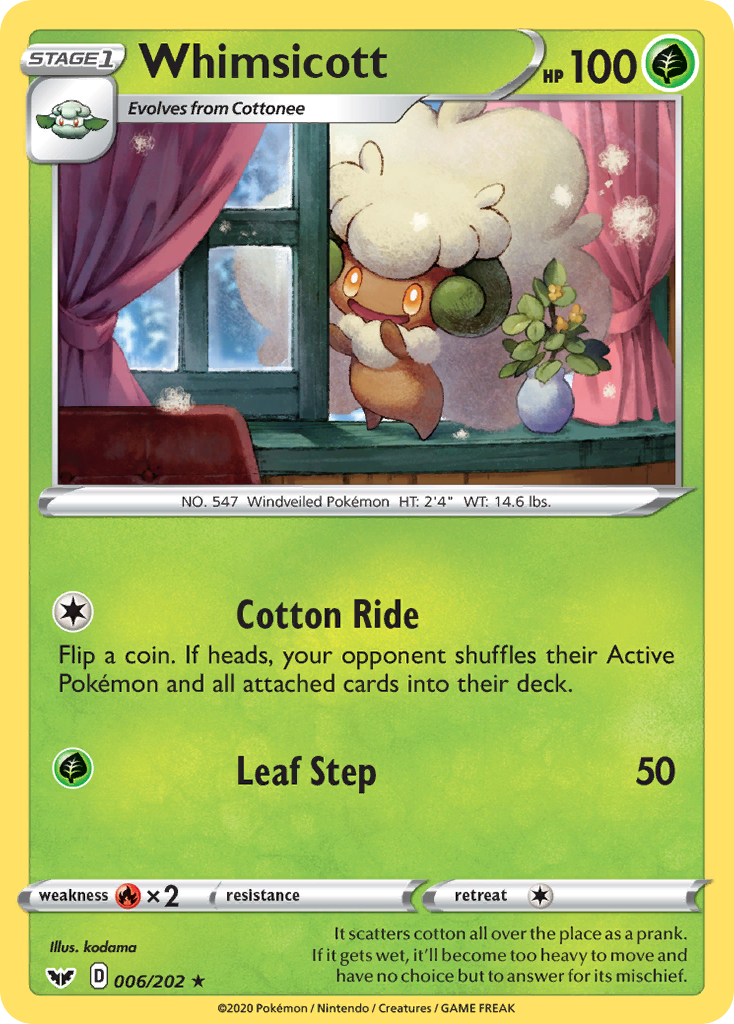 Whimsicott (006/202) [Sword & Shield: Base Set] | L.A. Mood Comics and Games