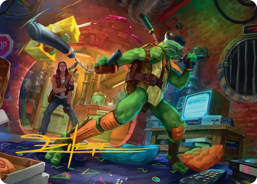 Michelangelo, Game Master Art Card (Gold-Stamped Signature) [Teenage Mutant Ninja Turtles Art Series] | L.A. Mood Comics and Games