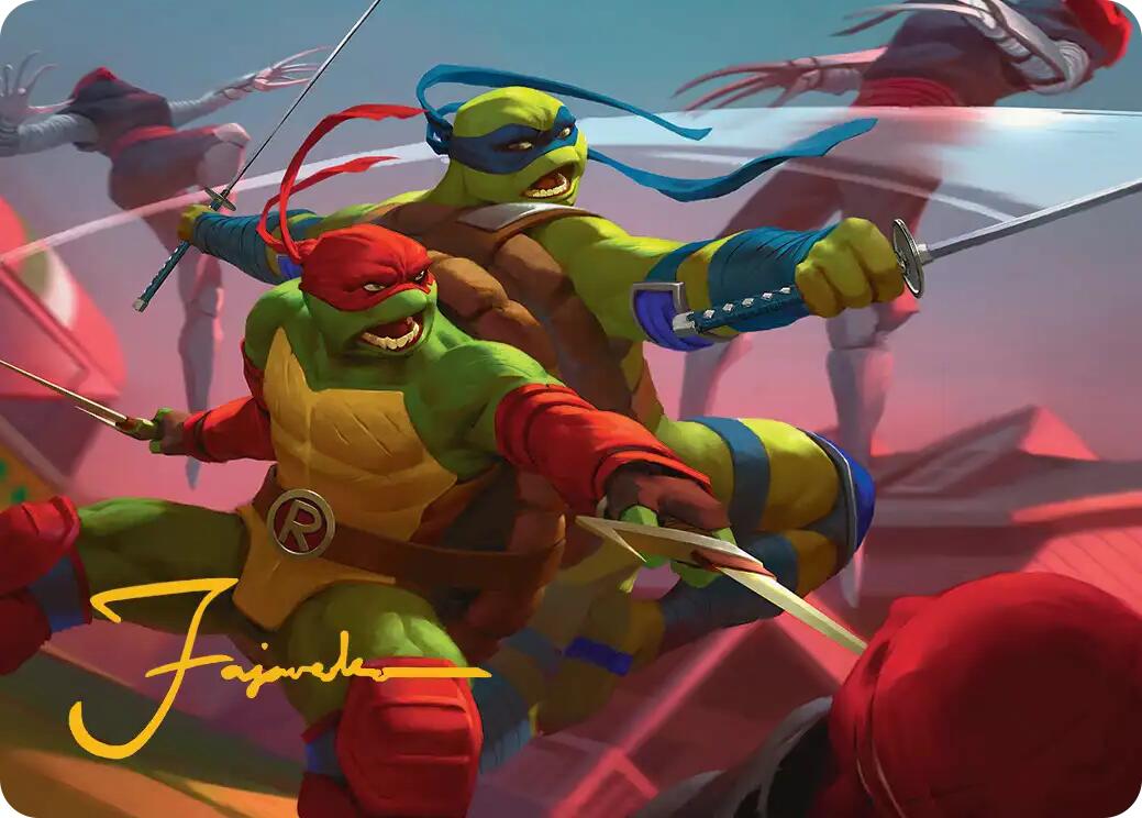 Raph & Leo, Sibling Rivals Art Card (Gold-Stamped Signature) [Teenage Mutant Ninja Turtles Art Series] | L.A. Mood Comics and Games