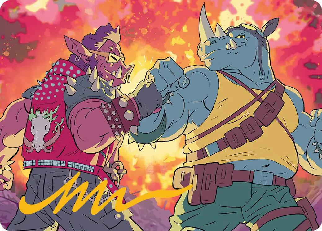 Bebop & Rocksteady Art Card (Gold-Stamped Signature) [Teenage Mutant Ninja Turtles Art Series] | L.A. Mood Comics and Games
