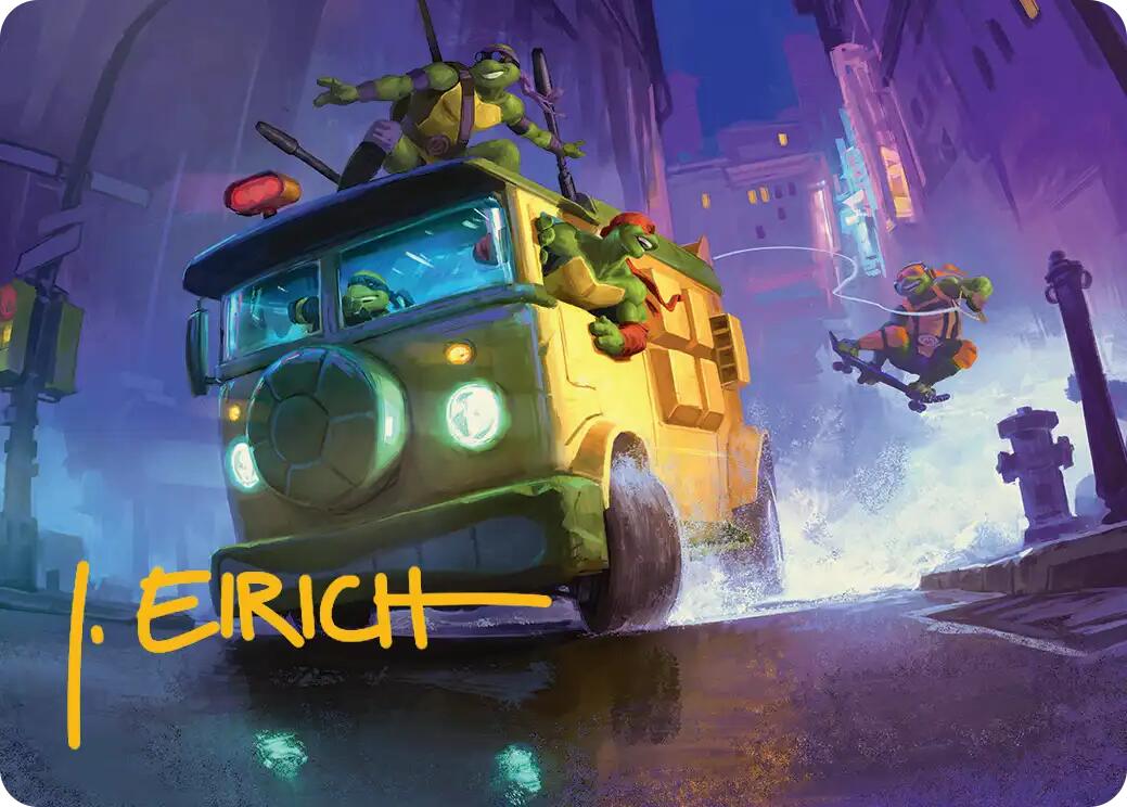 Turtle Van Art Card (Gold-Stamped Signature) [Teenage Mutant Ninja Turtles Art Series] | L.A. Mood Comics and Games