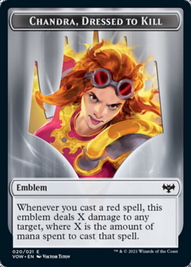 Blood // Chandra, Dressed to Kill Emblem Double-Sided Token [Innistrad: Crimson Vow Tokens] | L.A. Mood Comics and Games