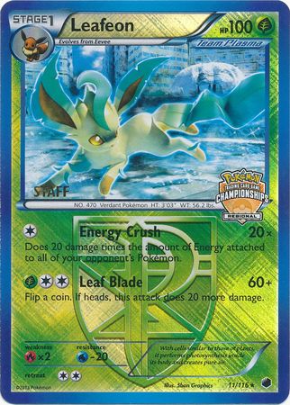 Leafeon (11/116) (Regional Championship Promo Staff) [Black & White: Plasma Freeze] | L.A. Mood Comics and Games