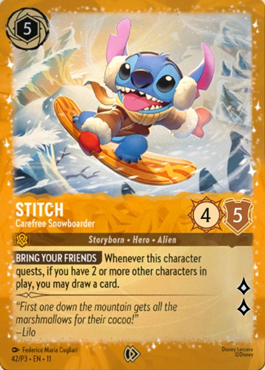 Stitch - Carefree Snowboarder (42) [Promo Cards] | L.A. Mood Comics and Games