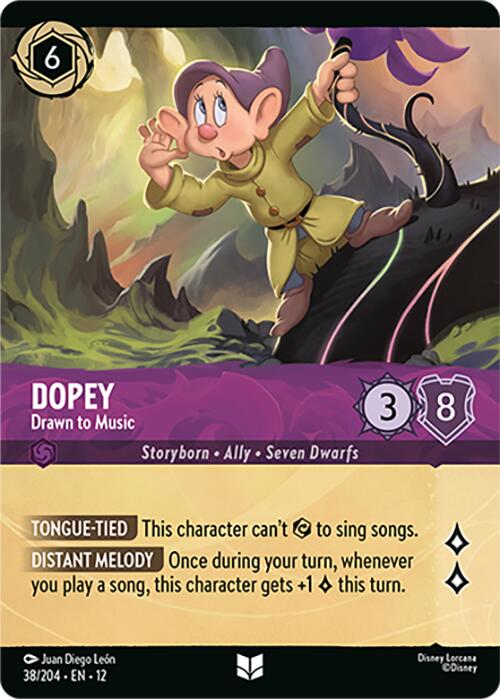 Dopey - Drawn to Music (Foil) (38/204) [Wilds Unknown] | L.A. Mood Comics and Games