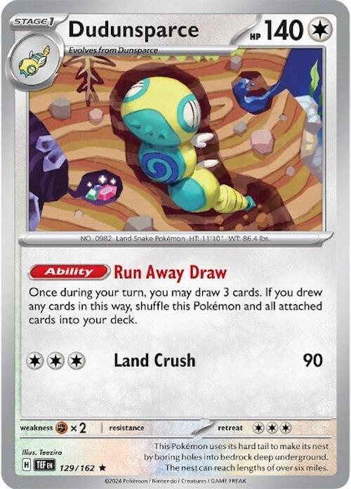 Dudunsparce (129/162) (Non-Holo) (Deck Exclusive) [Scarlet & Violet: Temporal Forces] | L.A. Mood Comics and Games