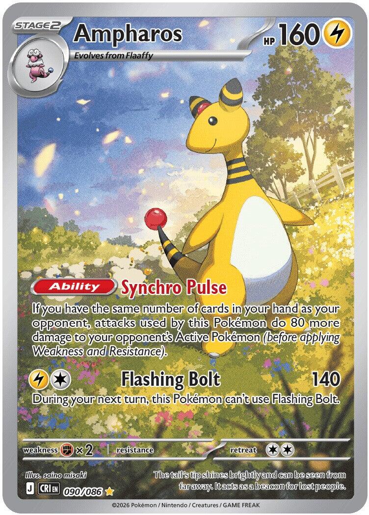 Ampharos (090/086) [Mega Evolution: Chaos Rising] | L.A. Mood Comics and Games