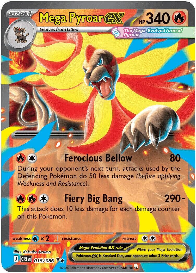 Mega Pyroar ex (015/086) [Mega Evolution: Chaos Rising] | L.A. Mood Comics and Games