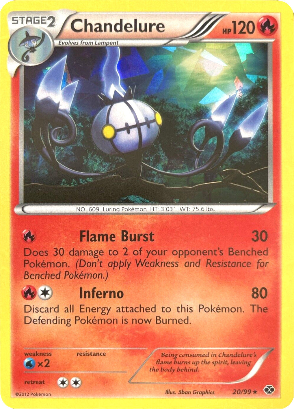Chandelure (20/99) (Cracked Ice Holo) [Black & White: Next Destinies] | L.A. Mood Comics and Games