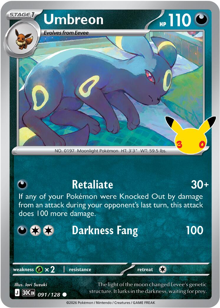 Umbreon (091/128) [Mega Evolution: 30th Celebration] | L.A. Mood Comics and Games
