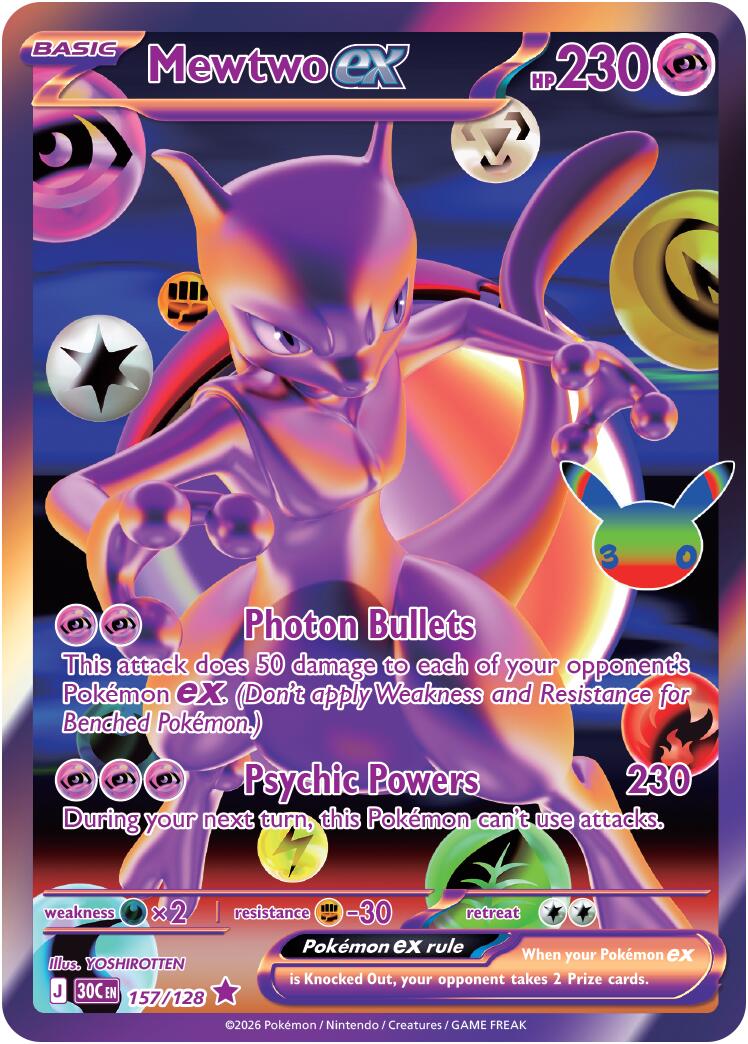 Mewtwo ex (157/128) [Mega Evolution: 30th Celebration] | L.A. Mood Comics and Games