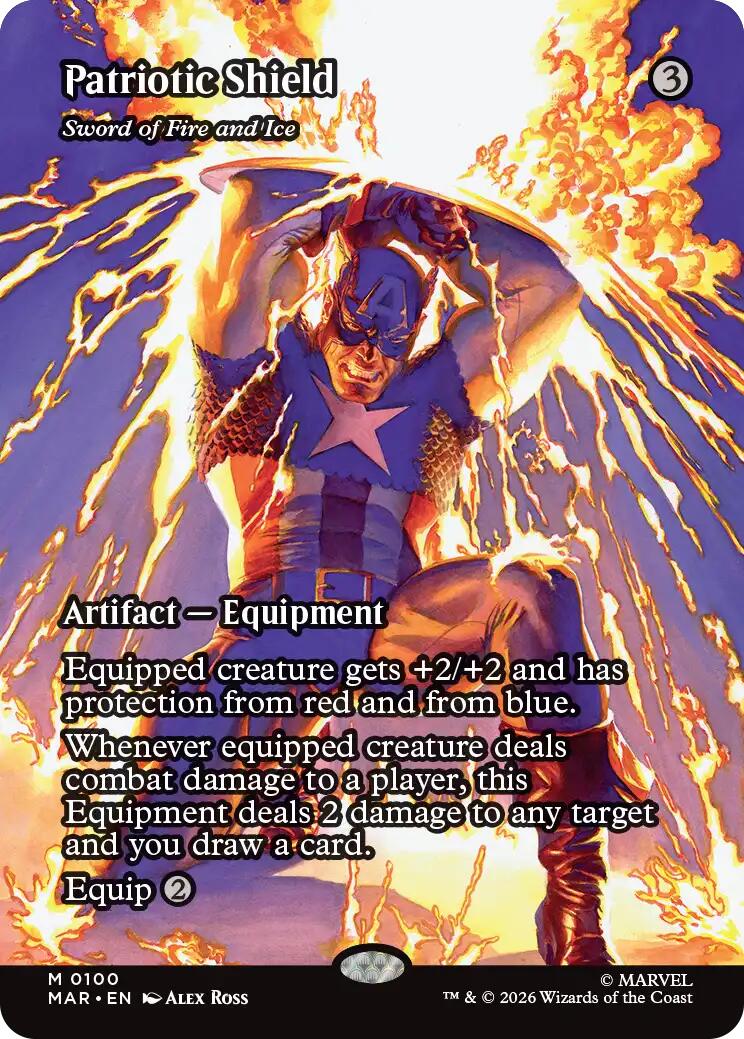 Patriotic Shield - Sword of Fire and Ice (Borderless) [Marvel Universe: Eternal-Legal] | L.A. Mood Comics and Games
