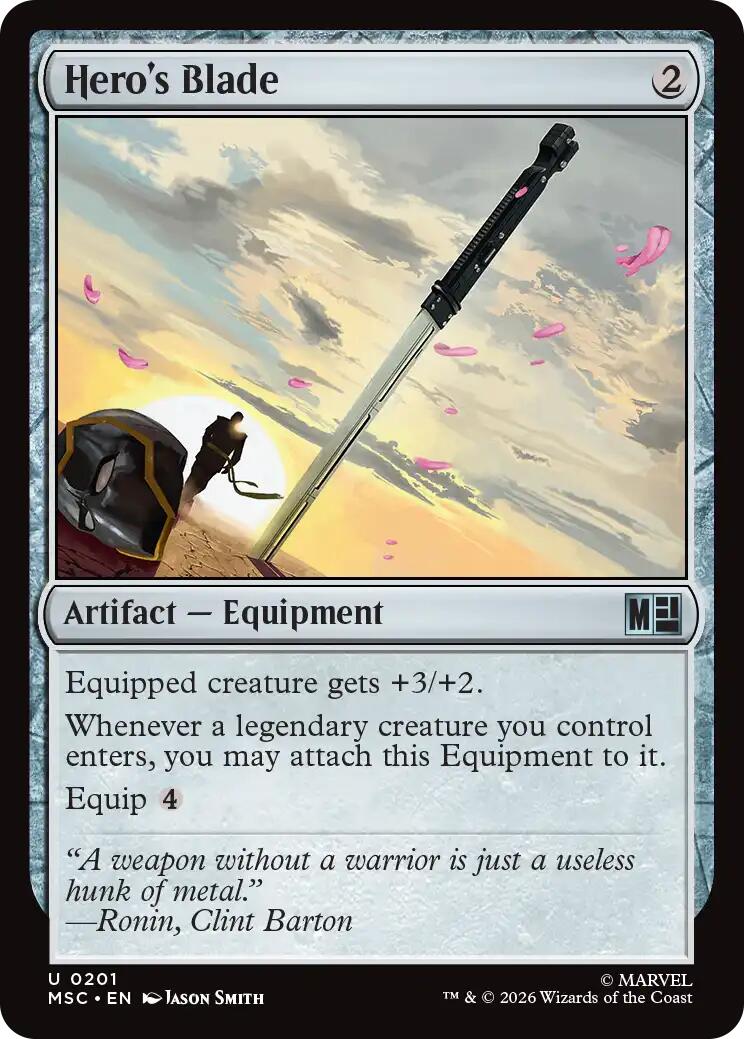 Hero's Blade (Surge Foil) [Marvel Super Heroes Commander] | L.A. Mood Comics and Games