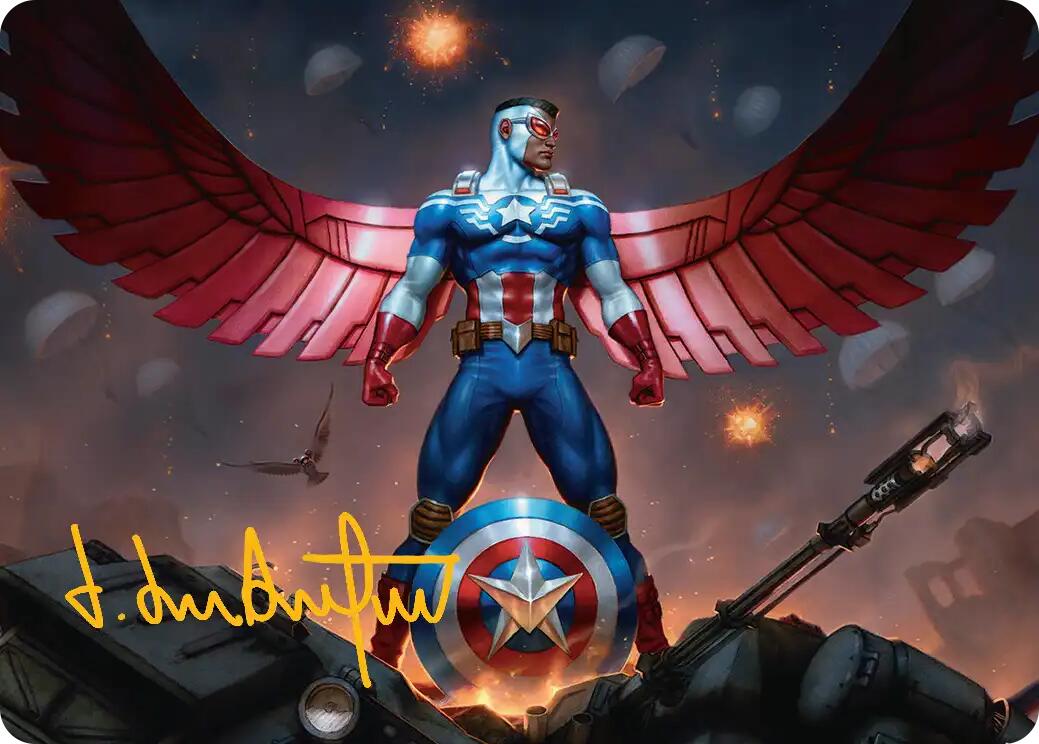 Captain America, Wings of Freedom Art Card (2/45) (Gold-Stamped Signature) [Marvel Super Heroes Art Series] | L.A. Mood Comics and Games