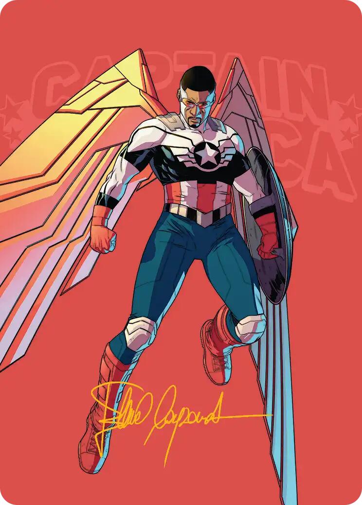Captain America, Wings of Freedom Art Card (22/45) (Gold-Stamped Signature) [Marvel Super Heroes Art Series] | L.A. Mood Comics and Games