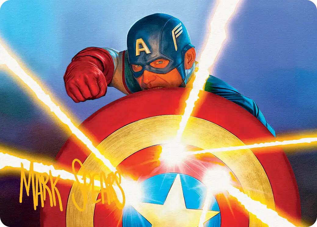 Captain's Defense Art Card (Gold-Stamped Signature) [Marvel Super Heroes Art Series] | L.A. Mood Comics and Games