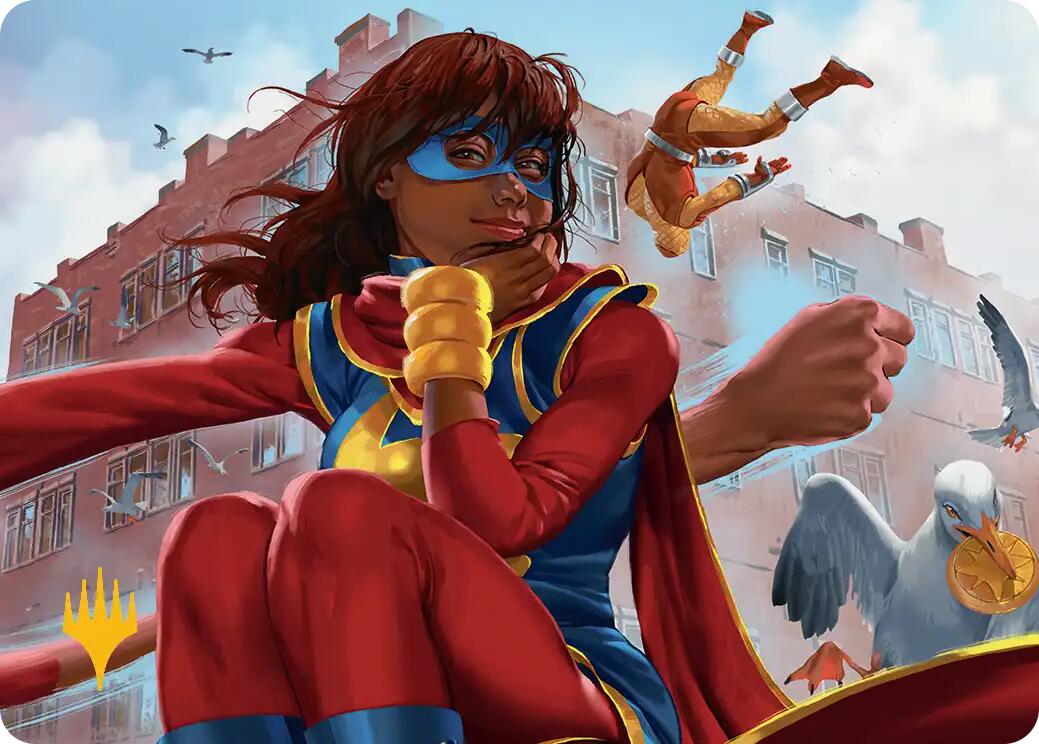 Ms. Marvel, Kamala Khan Art Card (Gold-Stamped Planeswalker Symbol) [Marvel Super Heroes Art Series] | L.A. Mood Comics and Games