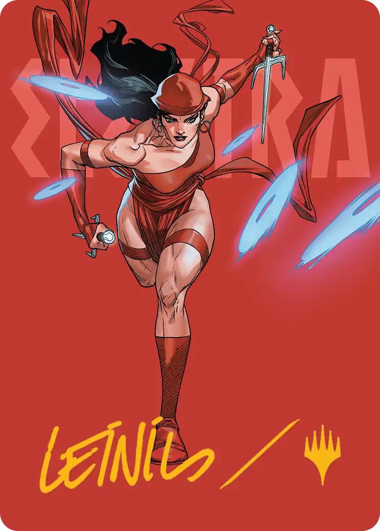 Elektra, Daughter of the Hand Art Card (Gold-Stamped Signature) [Marvel Super Heroes Art Series] | L.A. Mood Comics and Games
