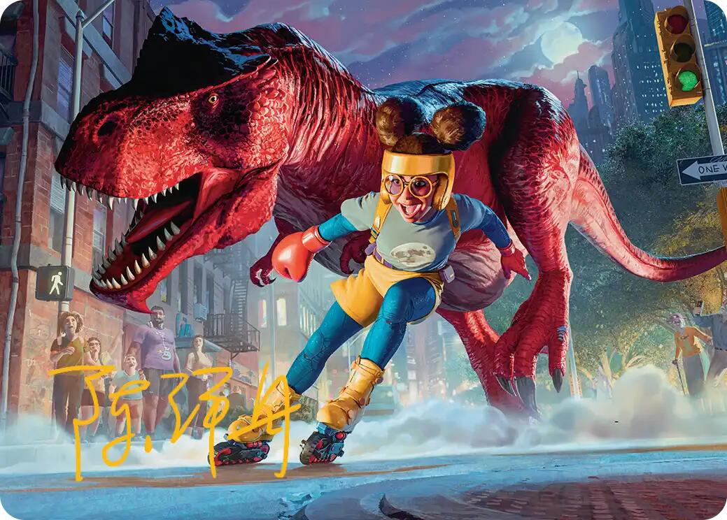 Moon Girl and Devil Dinosaur Art Card (Gold-Stamped Signature) [Marvel Super Heroes Art Series] | L.A. Mood Comics and Games