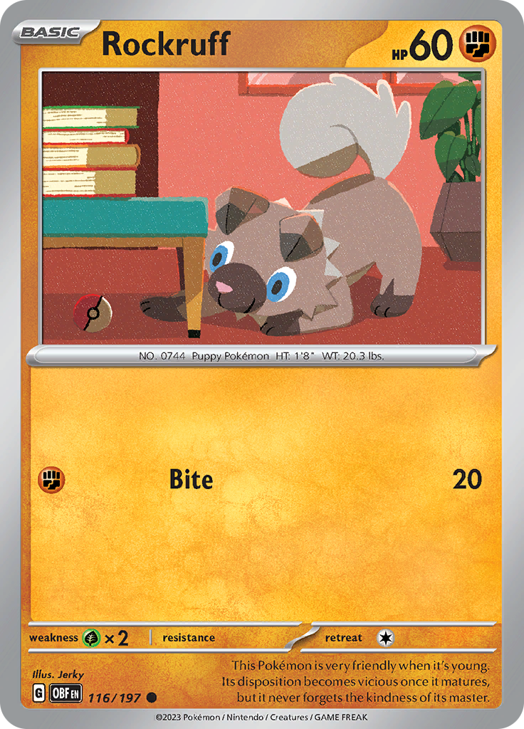 Rockruff (116/197) [Scarlet & Violet: Obsidian Flames] | L.A. Mood Comics and Games