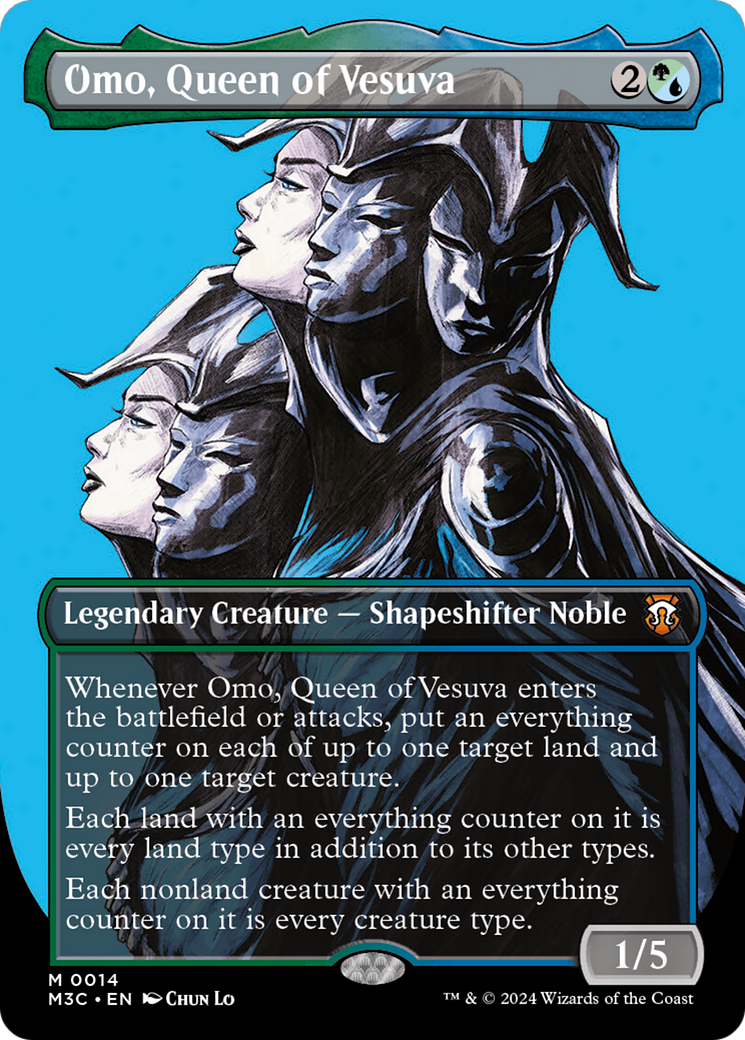 Omo, Queen of Vesuva (Borderless) (Ripple Foil) [Modern Horizons 3 Commander] | L.A. Mood Comics and Games