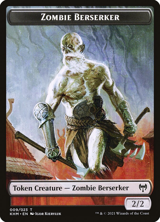 Elf Warrior // Zombie Berserker Double-Sided Token [Kaldheim Tokens] | L.A. Mood Comics and Games
