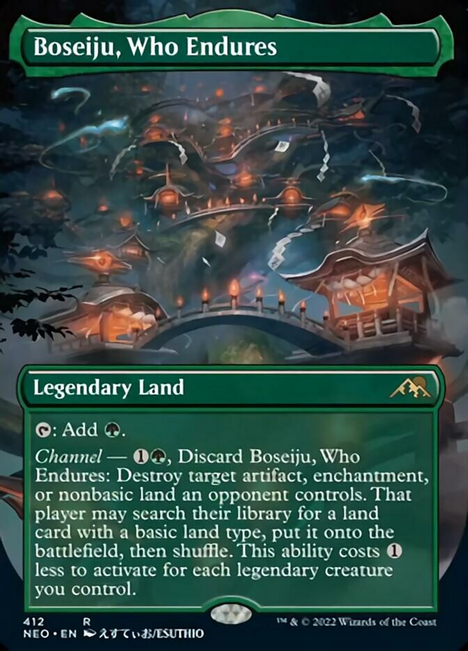 Boseiju, Who Endures (Borderless Alternate Art) [Kamigawa: Neon Dynasty] | L.A. Mood Comics and Games