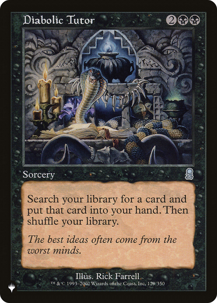 Diabolic Tutor [The List] | L.A. Mood Comics and Games