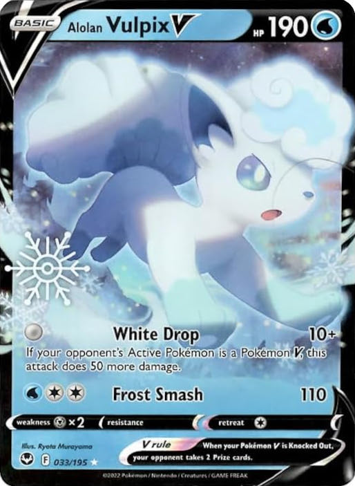 Alolan Vulpix V (033/195) (Holiday Calendar) [Sword & Shield: Silver Tempest] | L.A. Mood Comics and Games