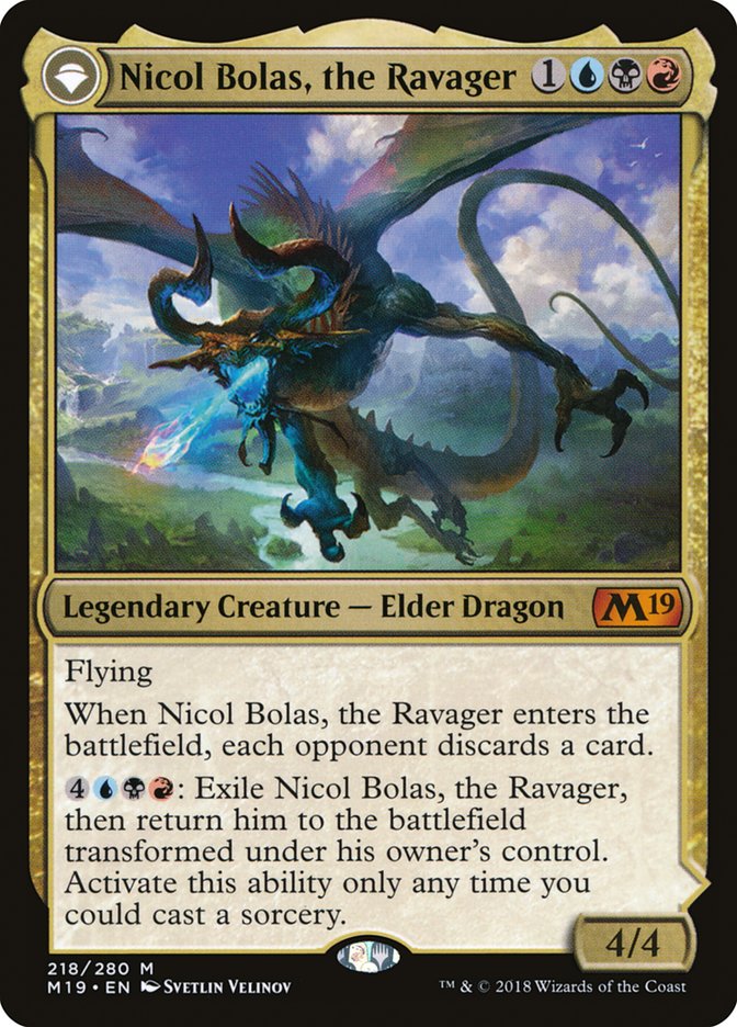 Nicol Bolas, the Ravager // Nicol Bolas, the Arisen [Core Set 2019] | L.A. Mood Comics and Games