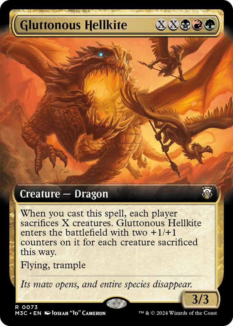 Gluttonous Hellkite (Extended Art) (Ripple Foil) [Modern Horizons 3 Commander] | L.A. Mood Comics and Games