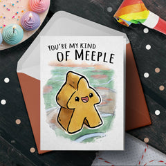 "My Kind of Meeple" Funny Boardgame Nerd Hobby Friend Card | L.A. Mood Comics and Games
