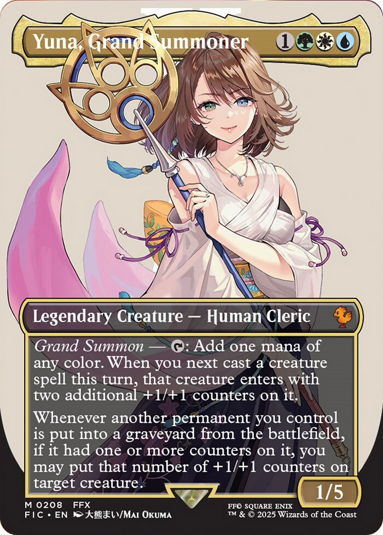 Yuna, Grand Summoner (Borderless) [FINAL FANTASY Commander] | L.A. Mood Comics and Games