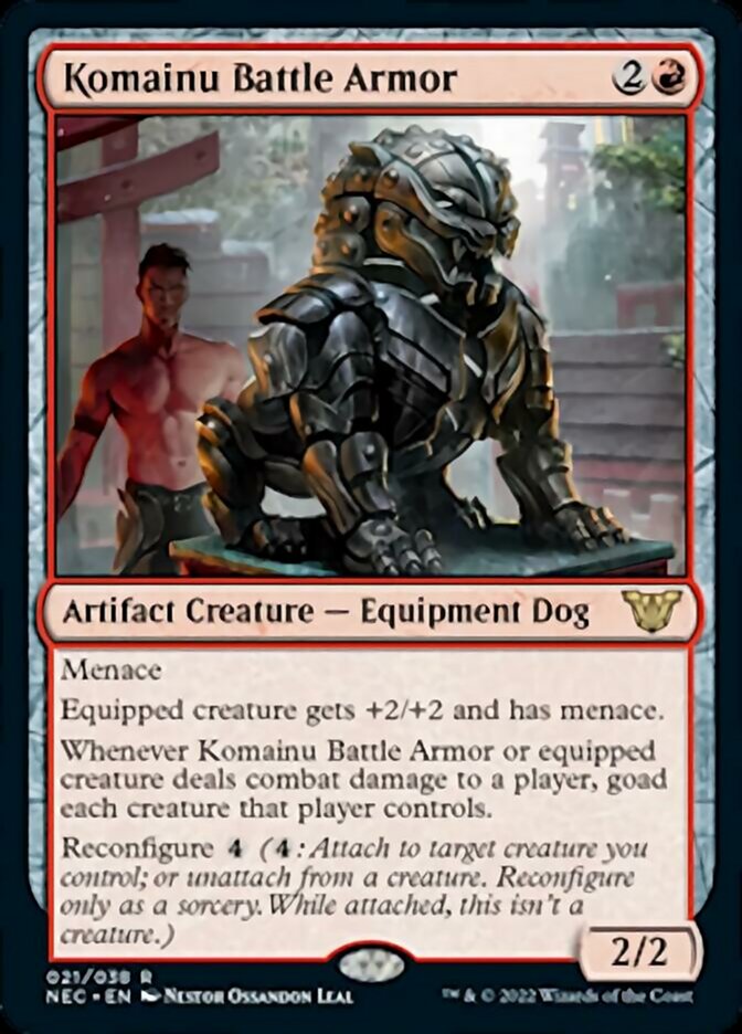 Komainu Battle Armor [Kamigawa: Neon Dynasty Commander] | L.A. Mood Comics and Games