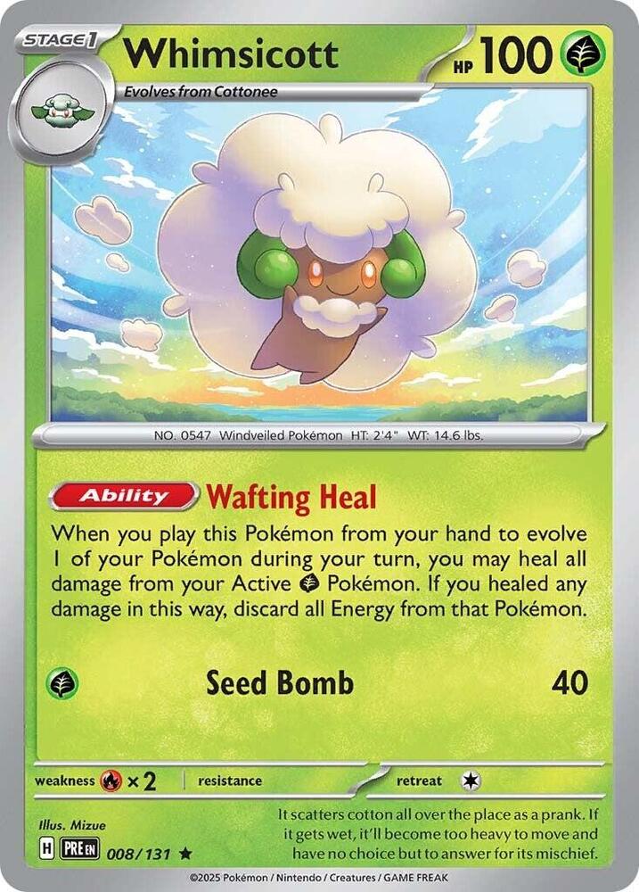 Whimsicott (008/131) [Scarlet & Violet: Prismatic Evolutions] | L.A. Mood Comics and Games