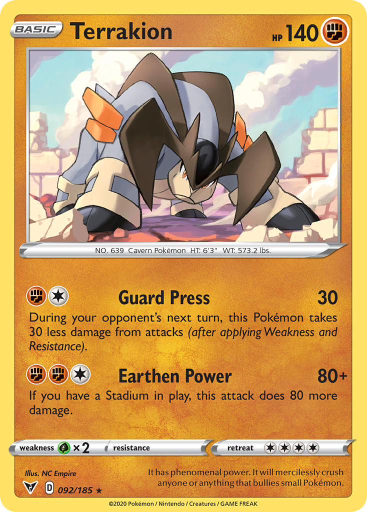 Terrakion (092/185) [Sword & Shield: Vivid Voltage] | L.A. Mood Comics and Games