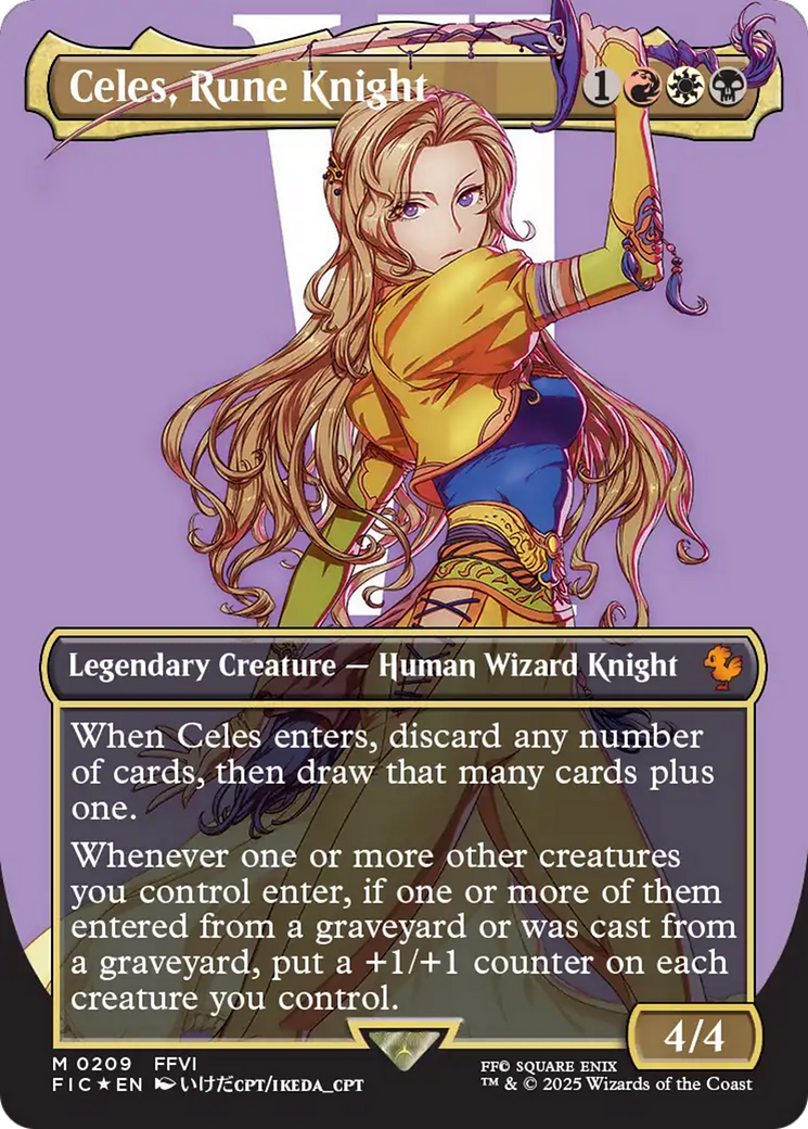 Celes, Rune Knight (Borderless) (Surge Foil) [FINAL FANTASY Commander] | L.A. Mood Comics and Games