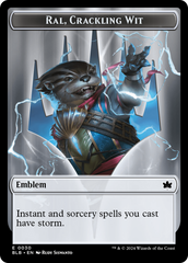Emblem - Ral, Crackling Wit // Bushy Bodyguard Double-Sided Token [Bloomburrow Tokens] | L.A. Mood Comics and Games