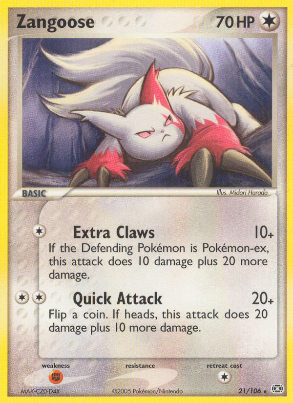 Zangoose (21/106) [EX: Emerald] | L.A. Mood Comics and Games