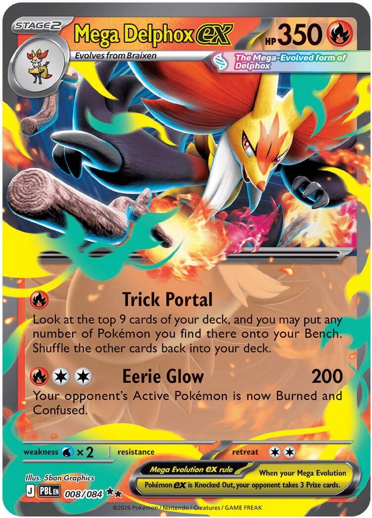 Mega Delphox ex (008/084) [Mega Evolution: Pitch Black] | L.A. Mood Comics and Games