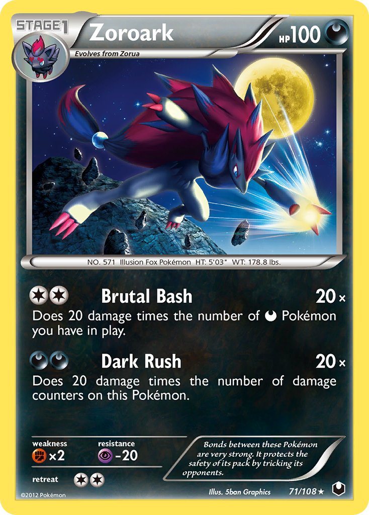 Zoroark (71/108) (Cracked Ice Holo) (Theme Deck Exclusive) [Black & White: Dark Explorers] | L.A. Mood Comics and Games