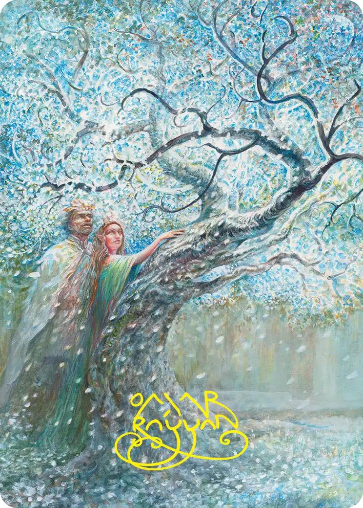 Flowering of the White Tree Art Card (Gold-Stamped Signature) [The Hobbit Art Series] | L.A. Mood Comics and Games