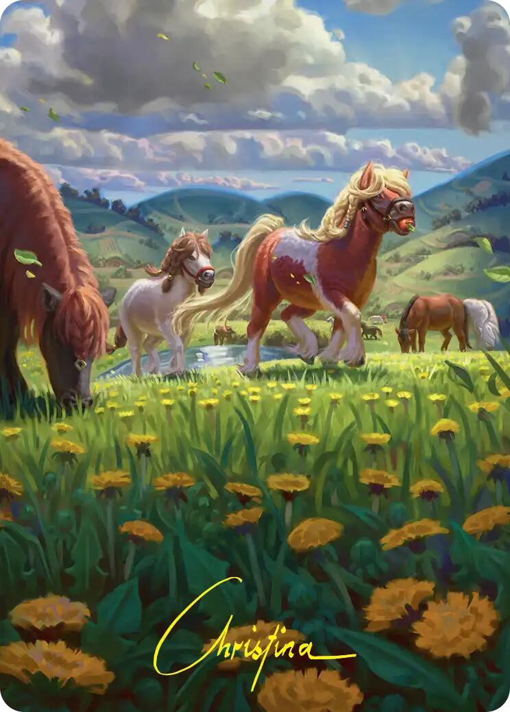 Troop of Ponies Art Card (Gold-Stamped Signature) [The Hobbit Art Series] | L.A. Mood Comics and Games