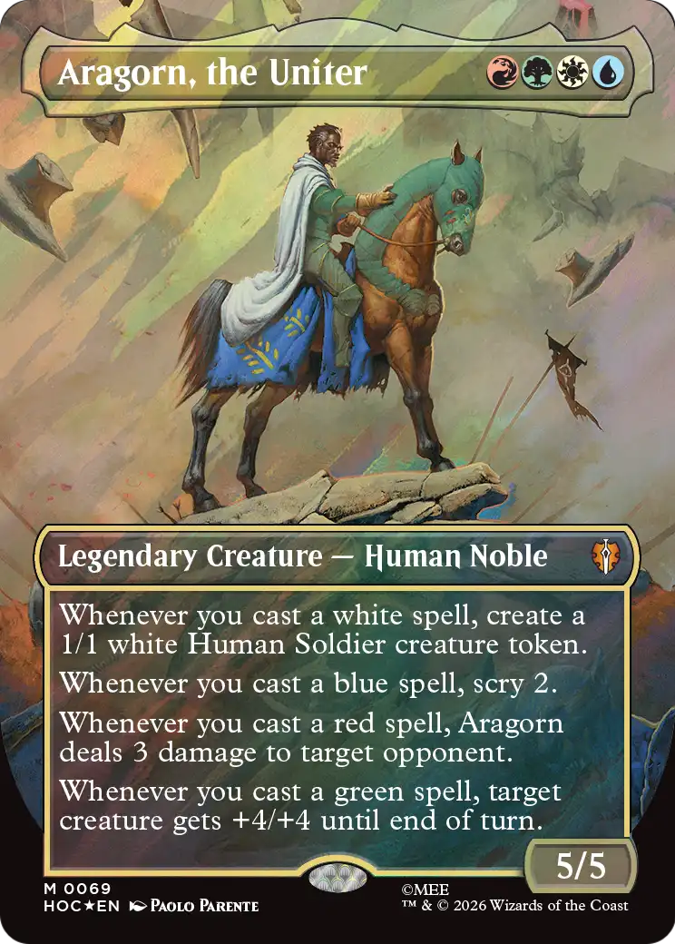 Aragorn, the Uniter (Borderless) (Surge Foil) [The Hobbit: Eternal-Legal] | L.A. Mood Comics and Games