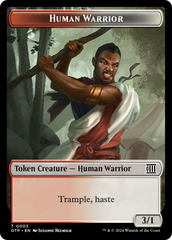 Treasure // Human Warrior Double-Sided Token [Outlaws of Thunder Junction Tokens] | L.A. Mood Comics and Games