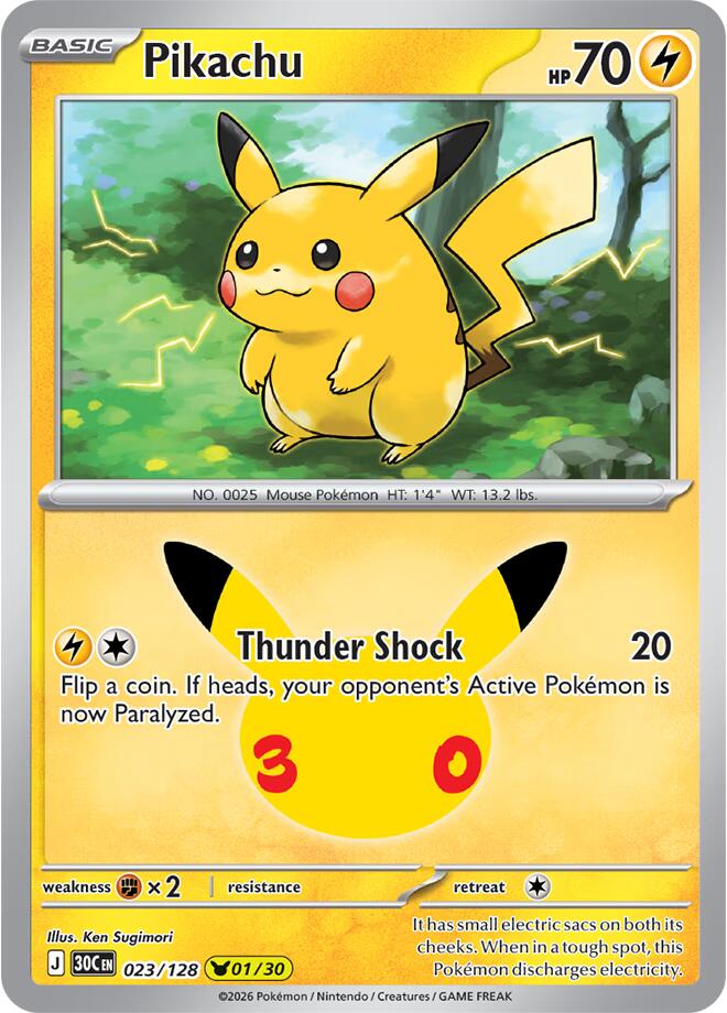 Pikachu (023/128) [Mega Evolution: 30th Celebration] | L.A. Mood Comics and Games
