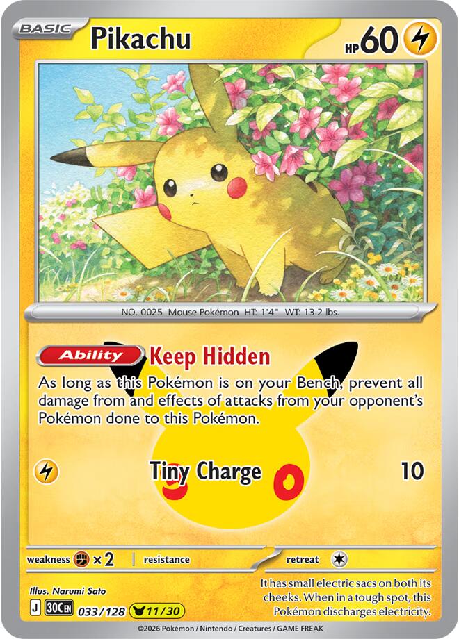 Pikachu (033/128) [Mega Evolution: 30th Celebration] | L.A. Mood Comics and Games