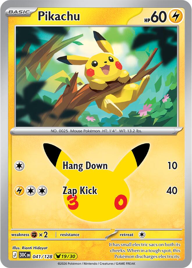 Pikachu (041/128) [Mega Evolution: 30th Celebration] | L.A. Mood Comics and Games